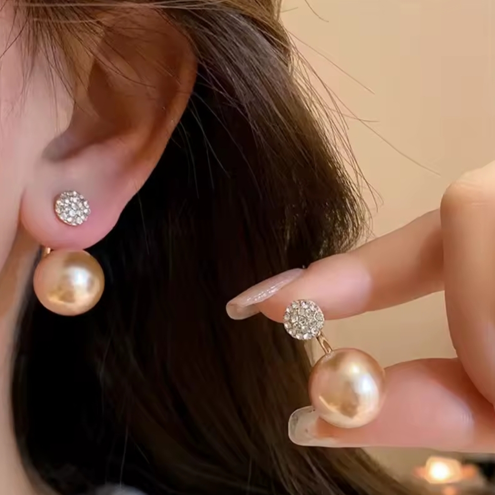 Gold Pearl Drop Earrings